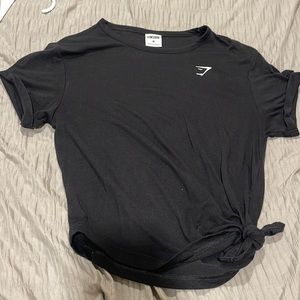 Black gym shark work out top